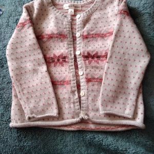 #295-15) Pearls and Popcorn little girls sweater